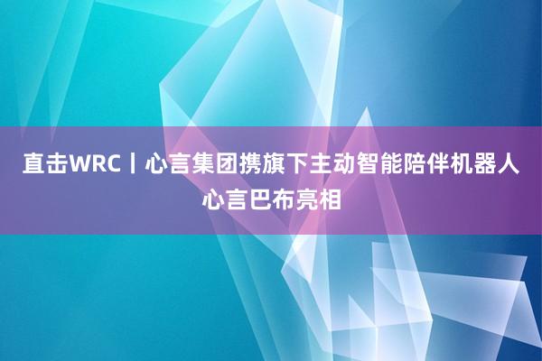 直击WRC丨心言集团携旗下主动智能陪伴机器人心言巴布亮相