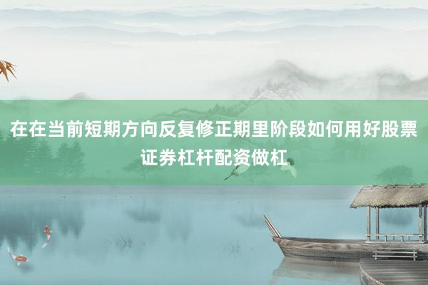 在在当前短期方向反复修正期里阶段如何用好股票证券杠杆配资做杠