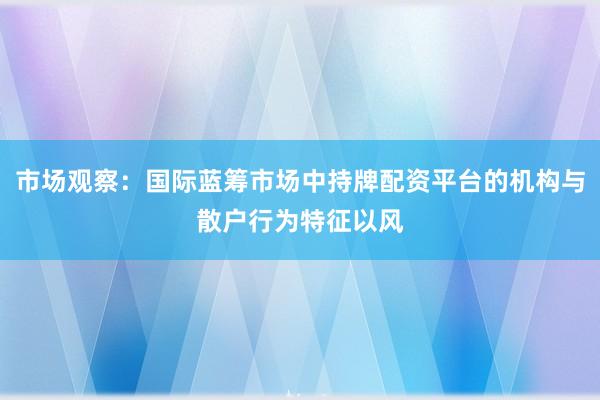 市场观察：国际蓝筹市场中持牌配资平台的机构与散户行为特征以风