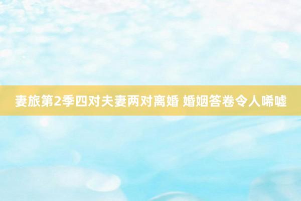 妻旅第2季四对夫妻两对离婚 婚姻答卷令人唏嘘