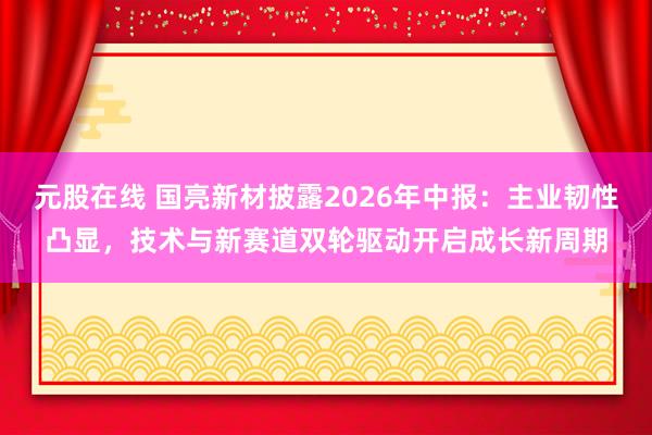 元股在线 国亮新材披露2026年中报：主业韧性凸显，技术与新赛道双轮驱动开启成长新周期